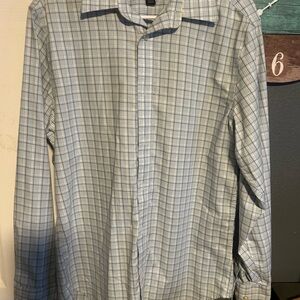 Banana Republic Light Blue Checkered Shirt